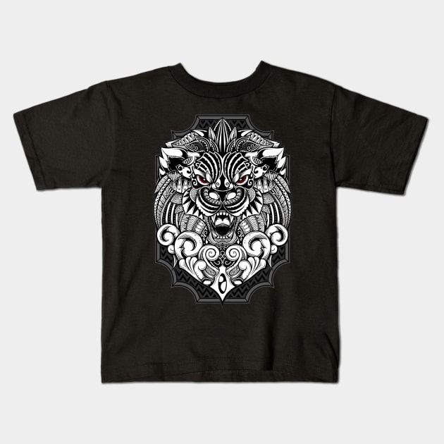 Moarian Lion Kids T-Shirt by GODZILLARGE